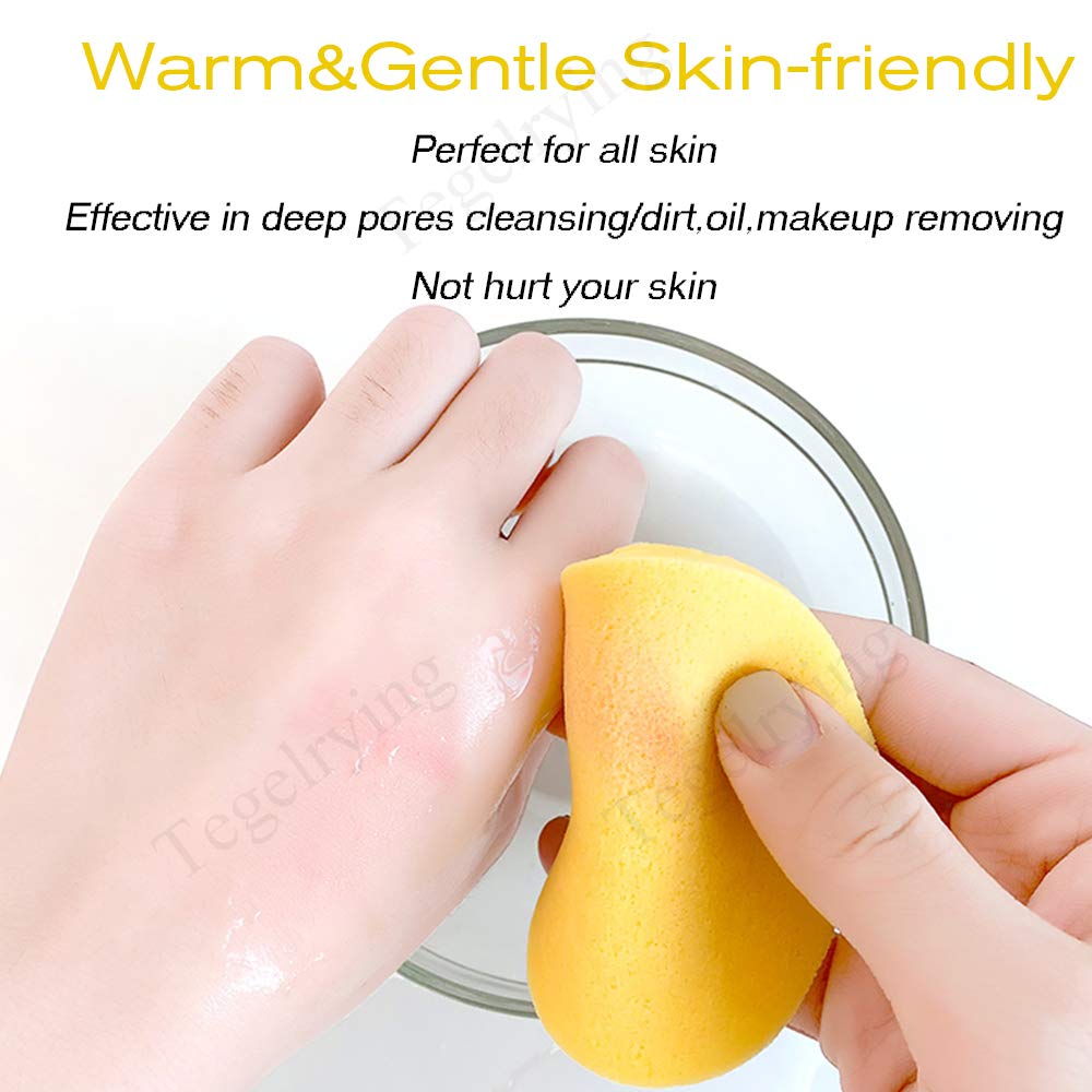 Facial Sponge Compressed,60 Pcs PVA Professional Makeup Removal Wash Round Face Sponges Spa Pads
