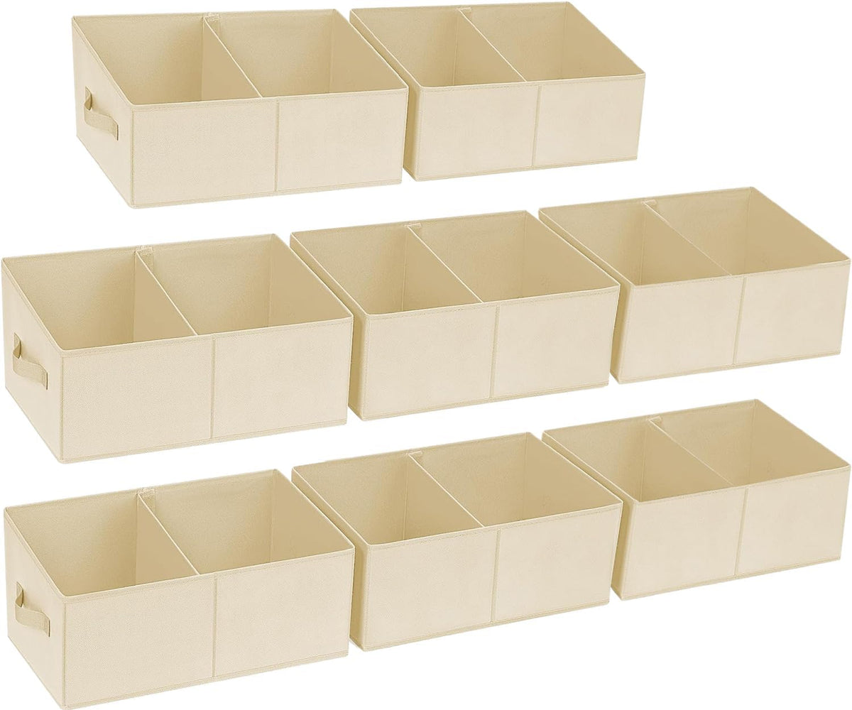 DIMJ Closet Storage Bins, 8 Pack Storage Baskets for Shelves, Foldable Shelf Organizer with Handle