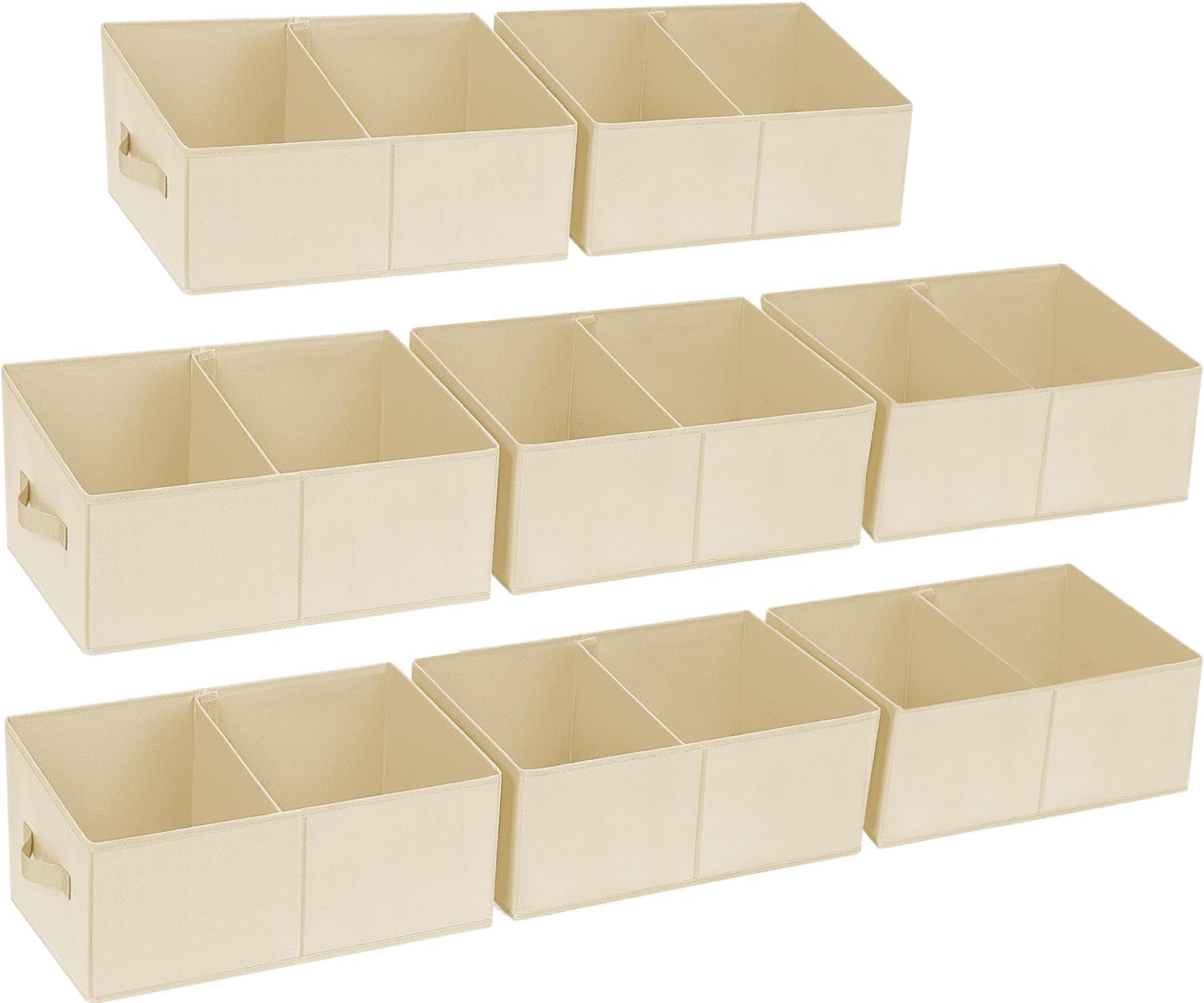 DIMJ Closet Storage Bins, 8 Pack Storage Baskets for Shelves, Foldable Shelf Organizer with Handle
