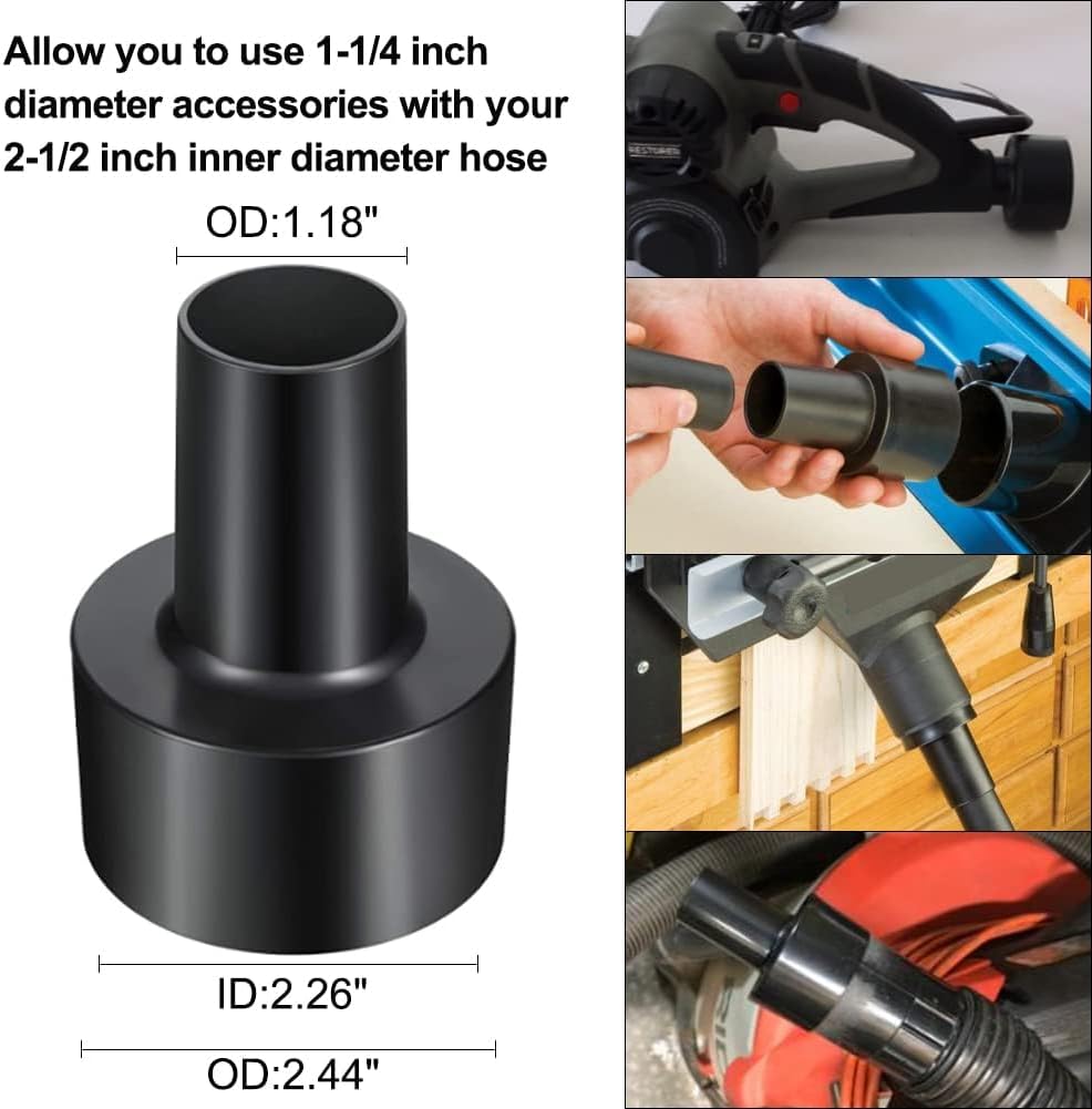 10 Pcs Universal Vacuum Attachments for Shop Vac Accessories - 2 1/2" to 1 1/4" and 1 7/8" to 1"