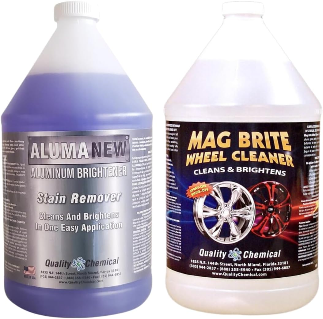 Quality Chemical Aluminum Brightner & Mag Brite Combo (2 Gallon Case) - (128 oz of Aluminum & 128
