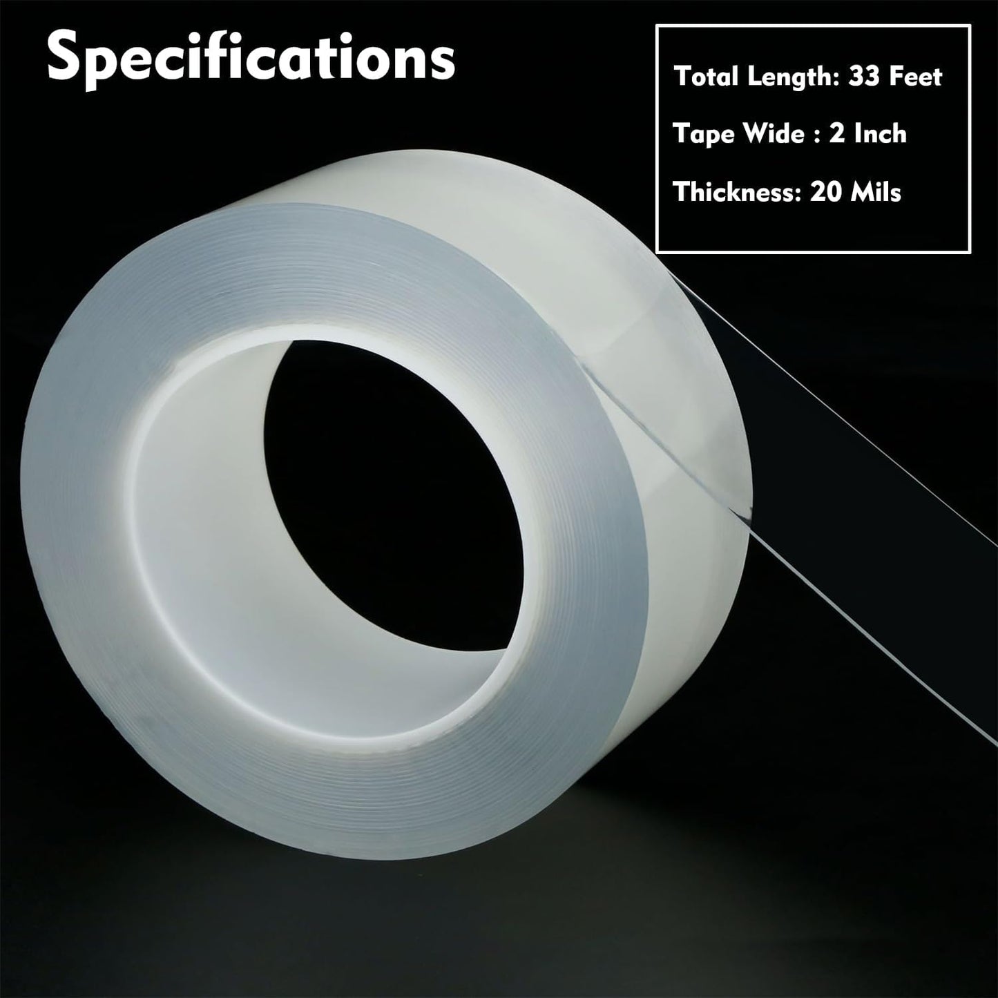 Transparent Window Weather Sealing Tape 2 Inch x 33 FT Weather Stripping Residue-Free Clear Window