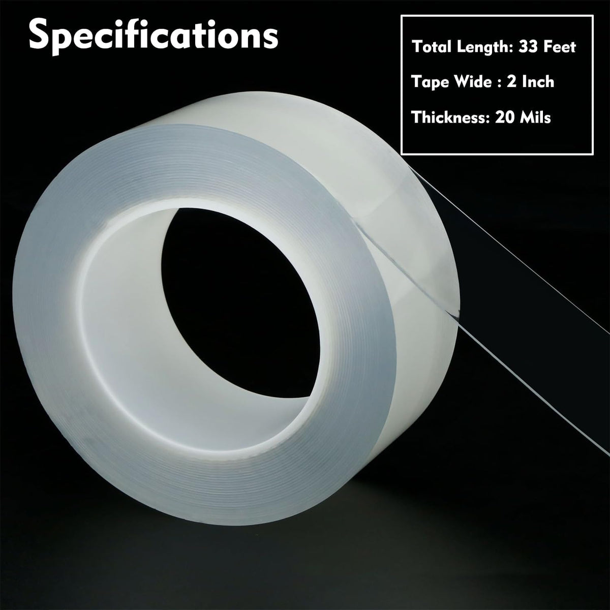 Transparent Window Weather Sealing Tape 2 Inch x 33 FT Weather Stripping Residue-Free Clear Window