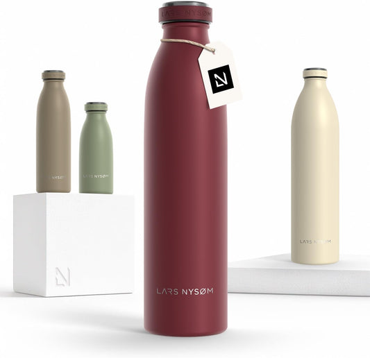 LARS NYSØM Stainless Steel Insulated Water Bottle 12oz 17oz 25oz 34oz 51oz | Insulated Thermo Flask