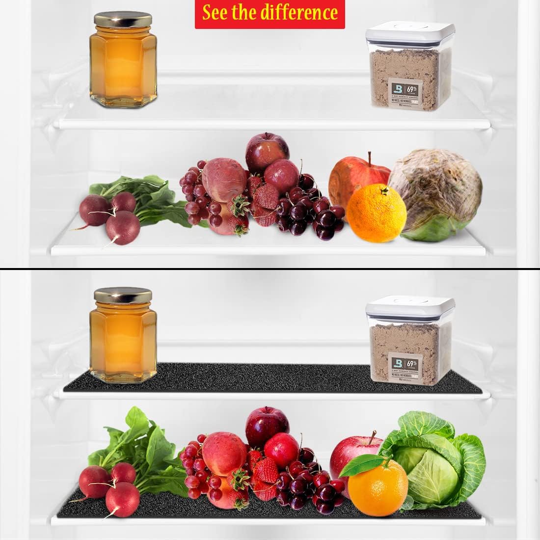 Dualplex® Fruit & Veggie Life Extender Liner for Fridge Refrigerator Drawers, 12x15 Inches (4 Pack)