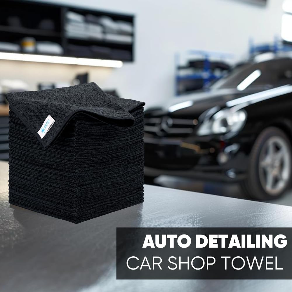 Microfiber Wholesale 16" x 16" All Purpose Towels - 50 Pack - Reusable Wash Cloths, Dust, Kitchen