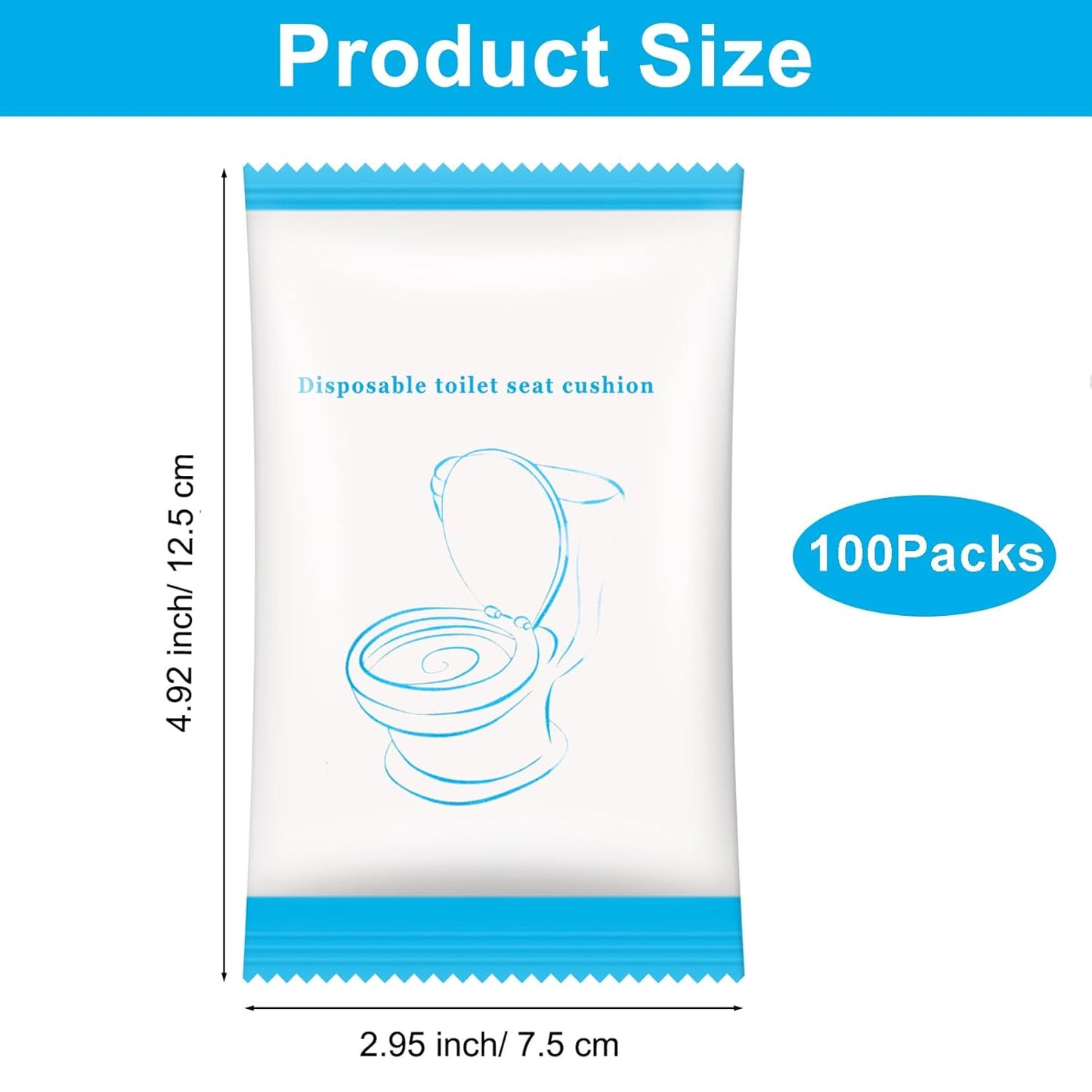 100 Pack Disposable Toilet Seat Cover Waterproof Non-Woven Fabric, Disposable Toilet Seat Covers