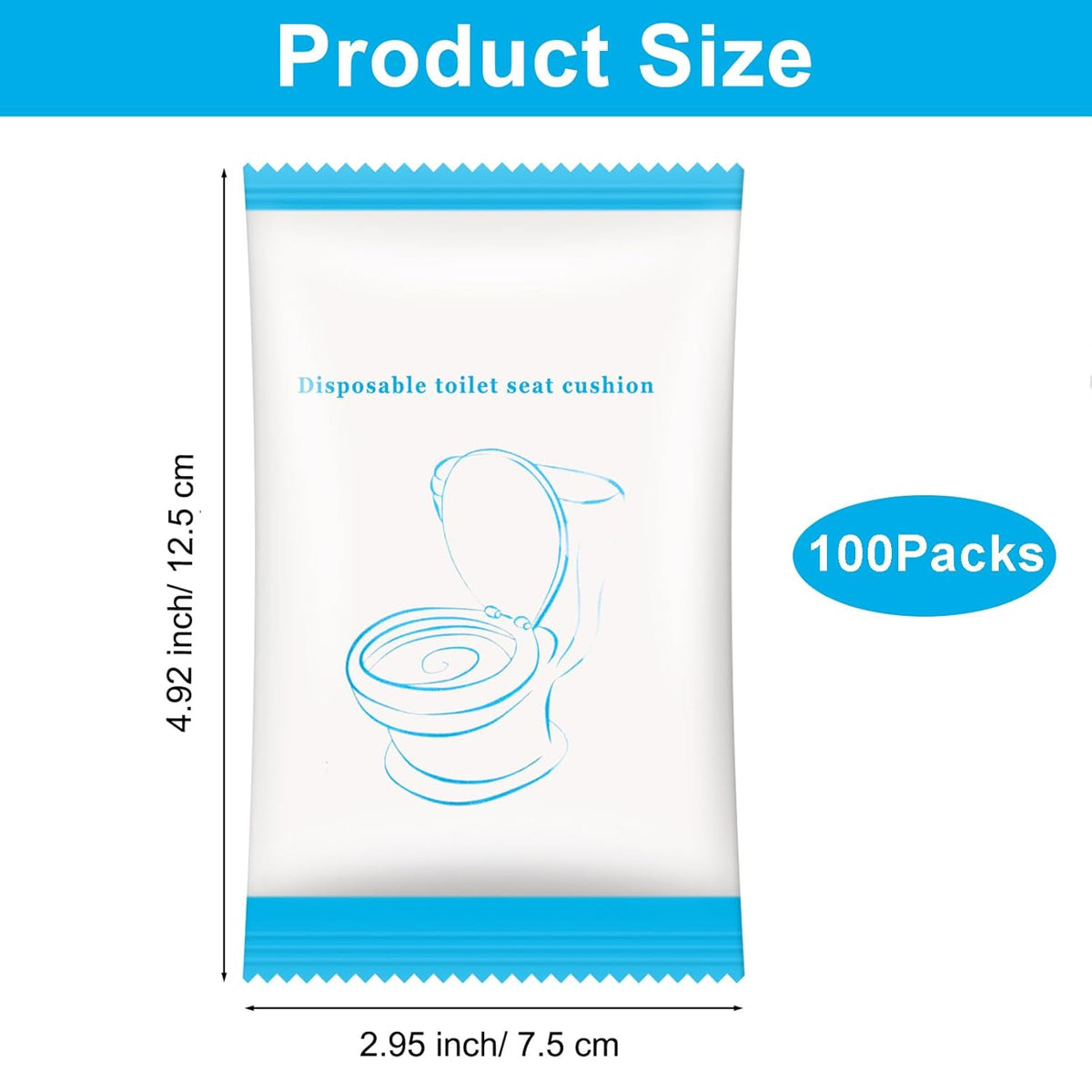 100 Pack Disposable Toilet Seat Cover Waterproof Non-Woven Fabric, Disposable Toilet Seat Covers