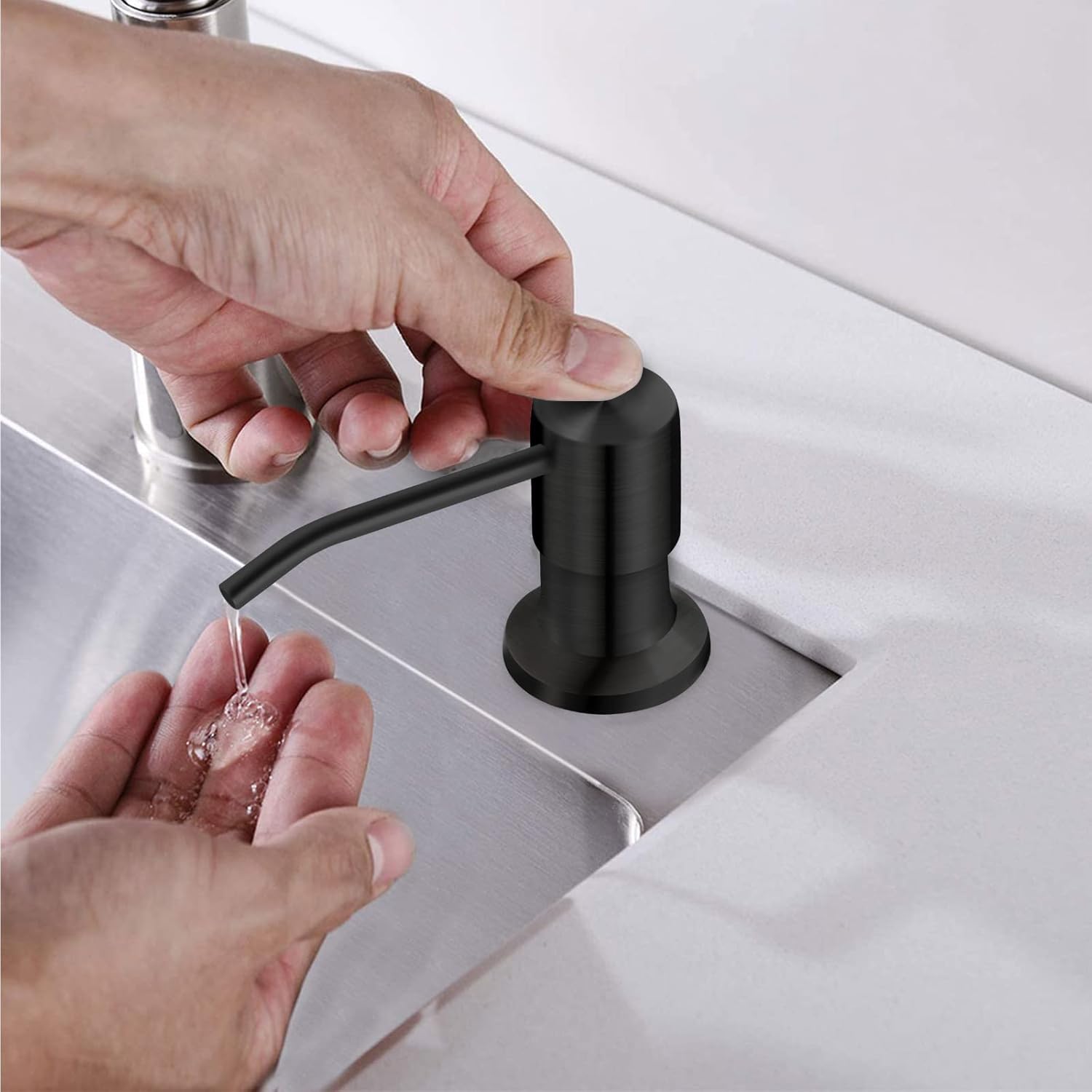 Soap Dispenser for Kitchen Sink, Kichen Sink Soap Dispenser, 47" Extension Tube kit, Under Sink