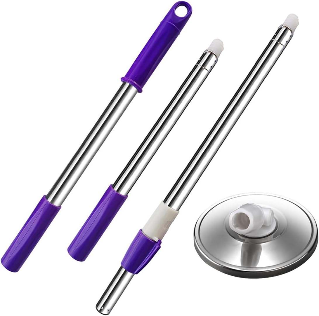 Extended Spin Mop Replacement Mop Handle, Upgraded 60-inch 360 Degrees Rotating Telescopic
