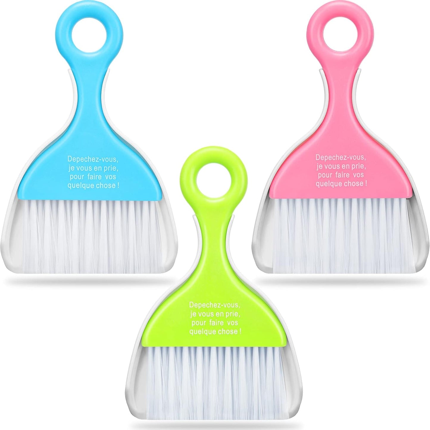 CHENGU 3 Pcs Mini Dustpan Set Brush for Table Whisk Brooms Small Dustpan Broom Set Mini Dust Pans