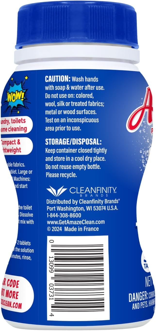 AMAZE Ultra Concentrated Bleach Tablets [32 tablets] - Original Scent - for Laundry, Toilet, and