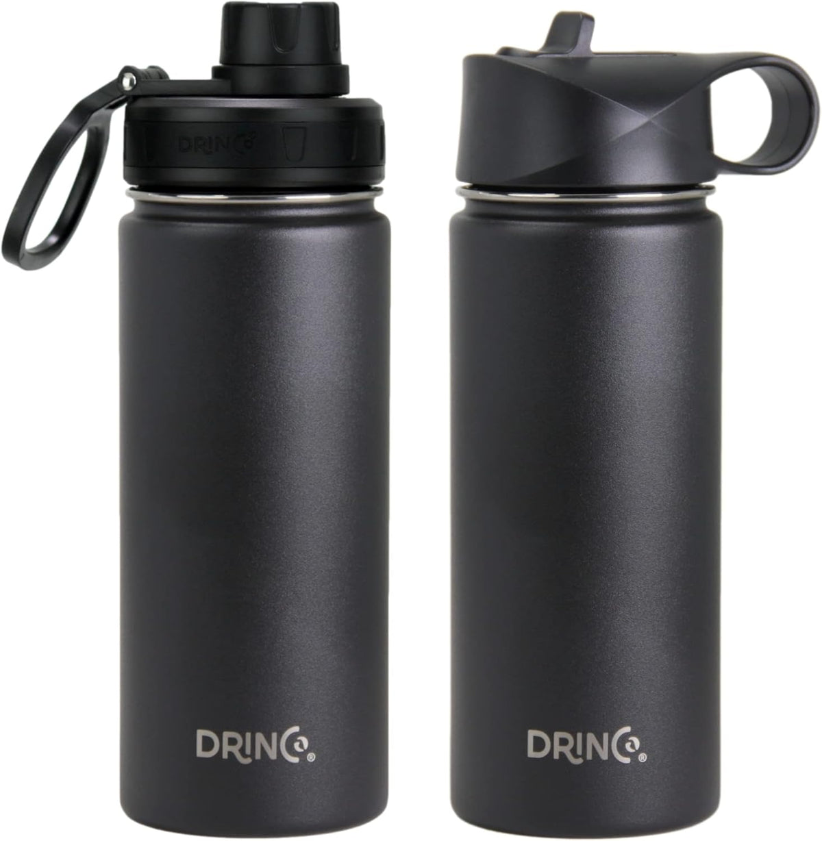 DRINCO Stainless Steel Water Bottle Spout Lid Vacuum Insulated Double Wall Water Bottle Wide Mouth