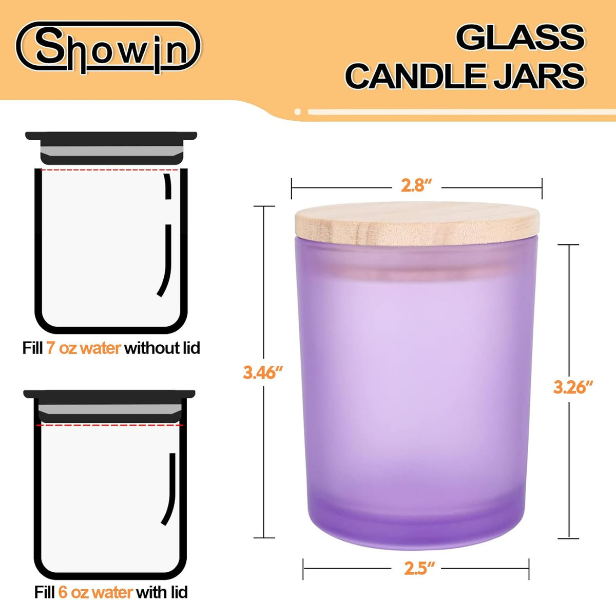 Thick Candle Jars for Making Candles 12 Pcs, 7 OZ Empty Jars with Wood Lids for Candle Making
