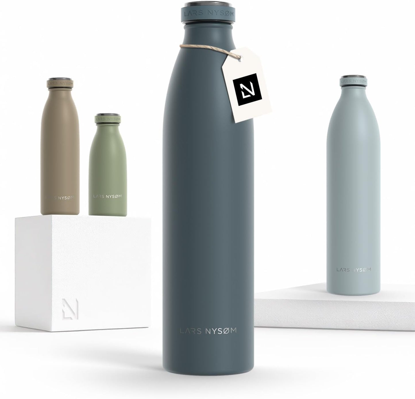 LARS NYSØM Stainless Steel Insulated Water Bottle 12oz 17oz 25oz 34oz 51oz | Insulated Thermo Flask