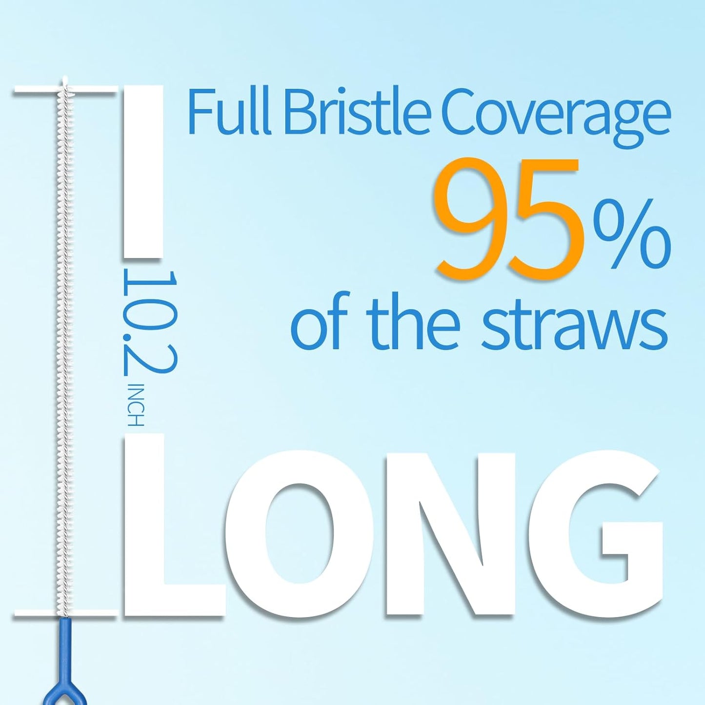 6 Pack Straw Cleaner Brush - 12.6 Inch Extra Long Straw Cleaners Different Sizes and Comfortable