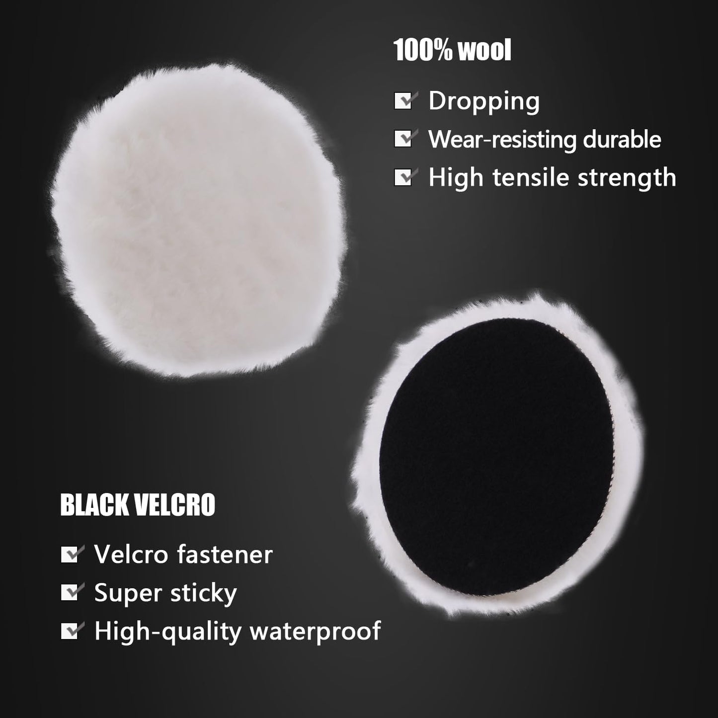 Wool Polishing Buffing Pad, SPTA 6 Pcs 6 Inch 150mm Polishing Buffing Wheel for Drill Buffer