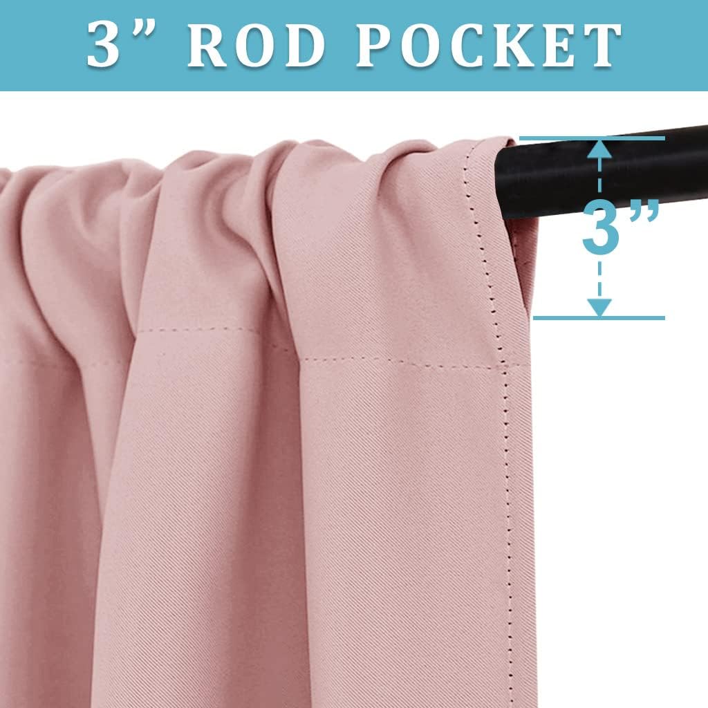 RYB HOME Blackout Curtains for Kitchen, Small Window Curtains Blinds, Thermal Insulating Drapes for