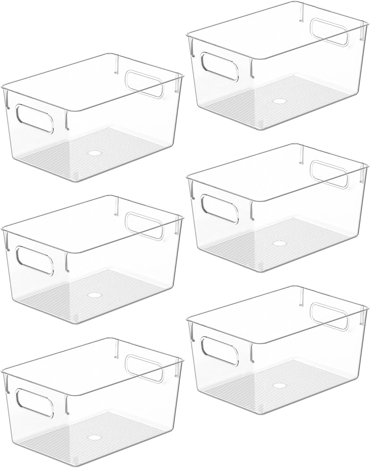 Clear Plastic Storage Bins, Pantry Organizers and Storage Containers Fridge Organizer Bins for