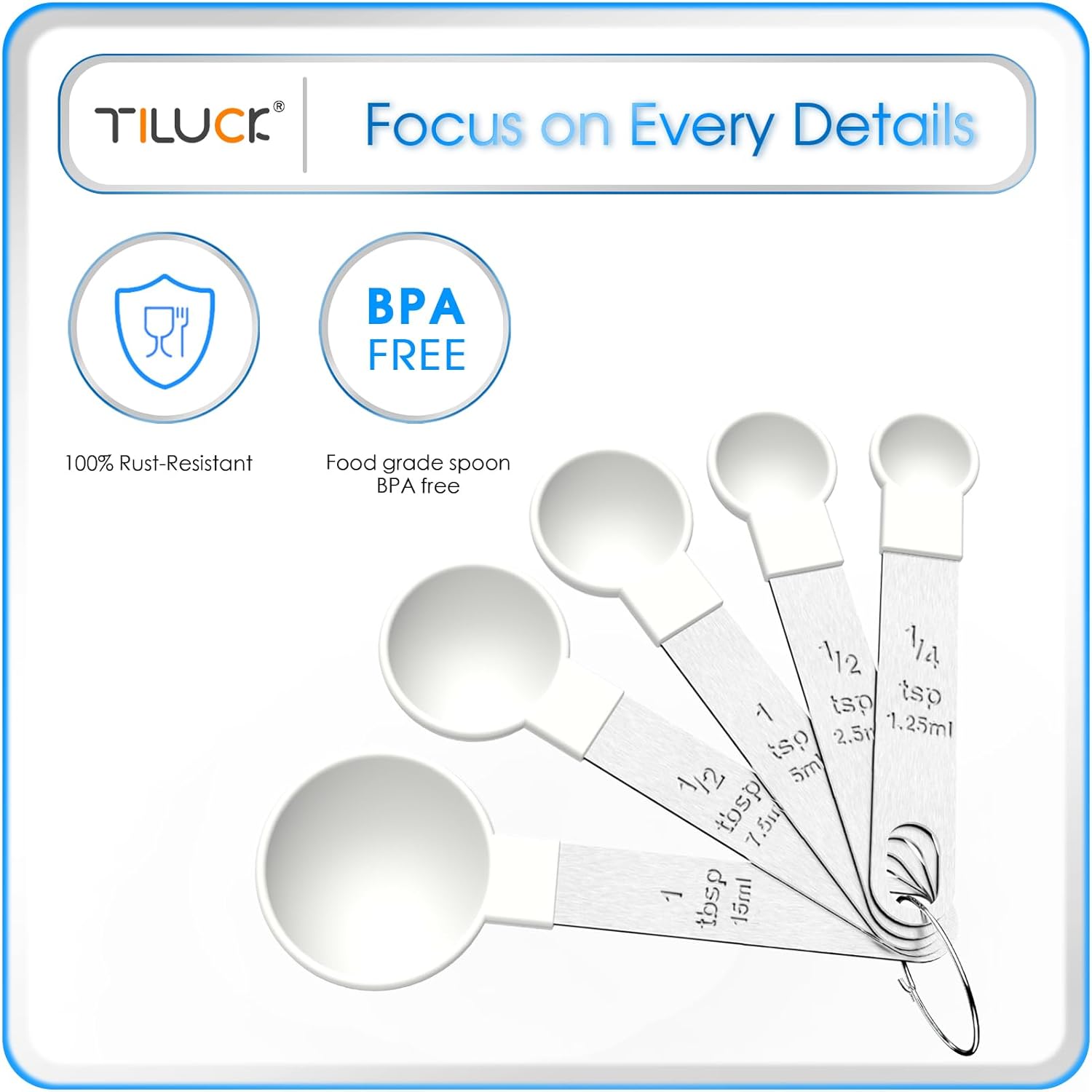 TILUCK Measuring Cups & Spoons Set, Stackable Cups and Spoons, Nesting Measure Cups with Stainless
