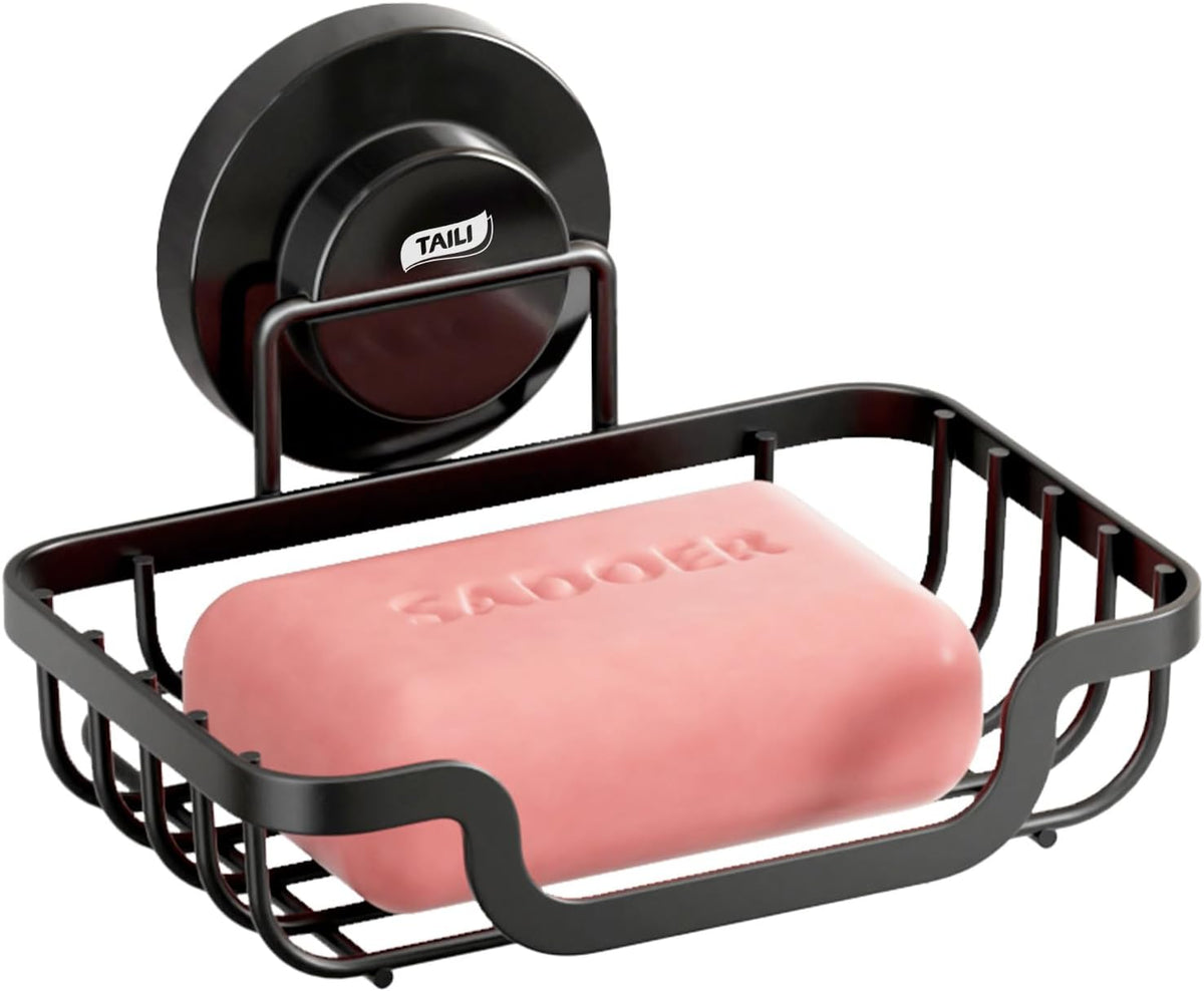 TAILI Soap Holder Bar Dish Suction Cup, Bar Shampoo Rack for Shower Wall, Draining Soap Saver Tray