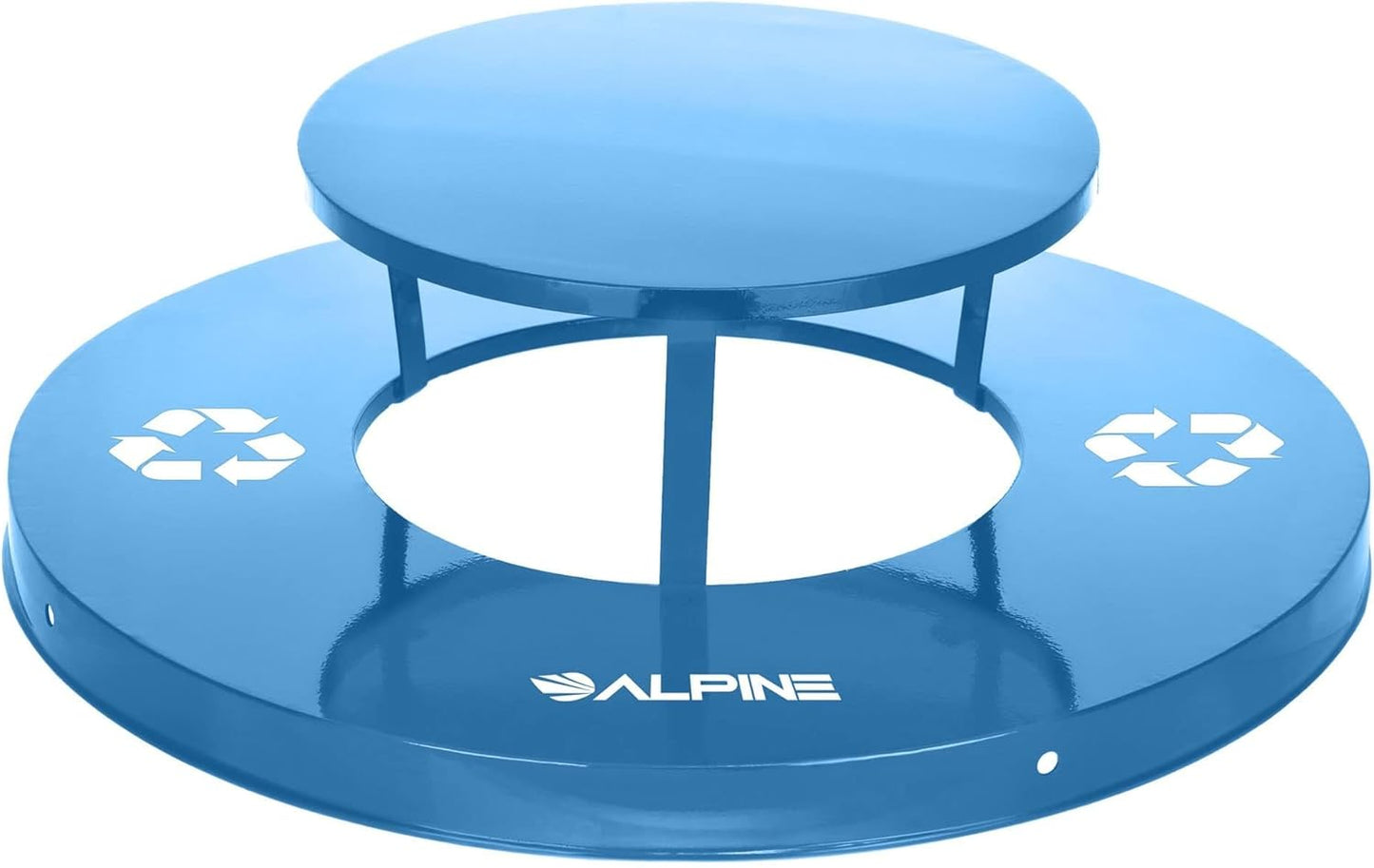 Alpine Outdoor Metal Waste Receptacle Rain Bonnet Lid - Heavy Duty Commercial Trash Can Receptacle