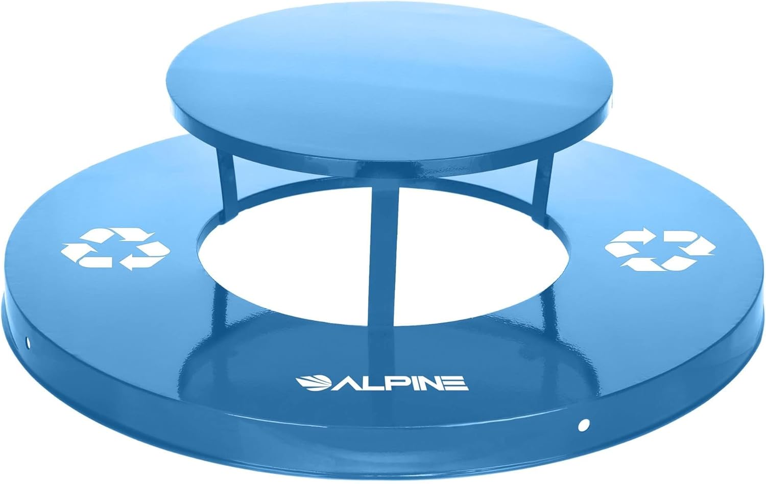 Alpine Outdoor Metal Waste Receptacle Rain Bonnet Lid - Heavy Duty Commercial Trash Can Receptacle