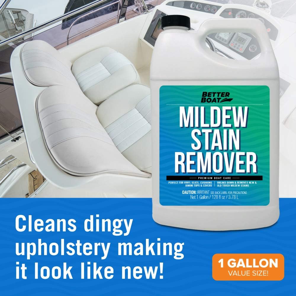 Stain Remover Cleaner, 1 Gallon, for Boat Seats, Fabric, Canvas, Carpet, and Vinyl, Removes Stains