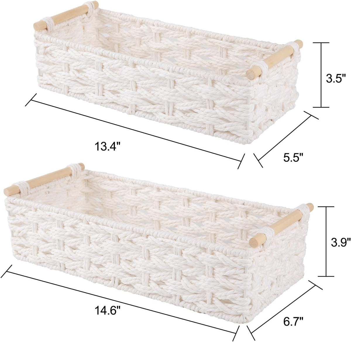 OIAHOMY Toilet Paper Baskets Handmade Paper Rope Decorative Wicker Storage Tank Shelf Cabinet