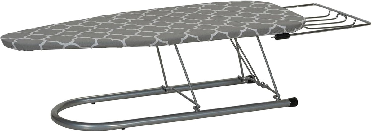 Household Essentials Tabletop Ironing Board with Iron Rest and Door Hanger | Compact Folding