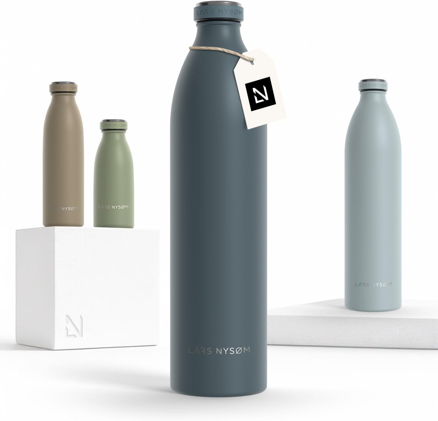LARS NYSØM Stainless Steel Insulated XL Water Bottle 12oz 17oz 25oz 34oz 51oz | Insulated Thermo