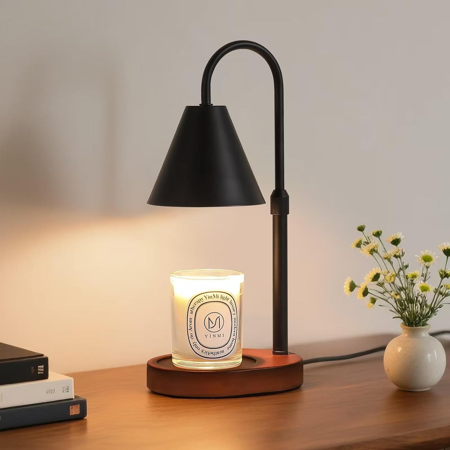 Black Candle Warmer Lamp with Timer and Dimmer,Mother's Day/Birthday/Christmas Gifts for