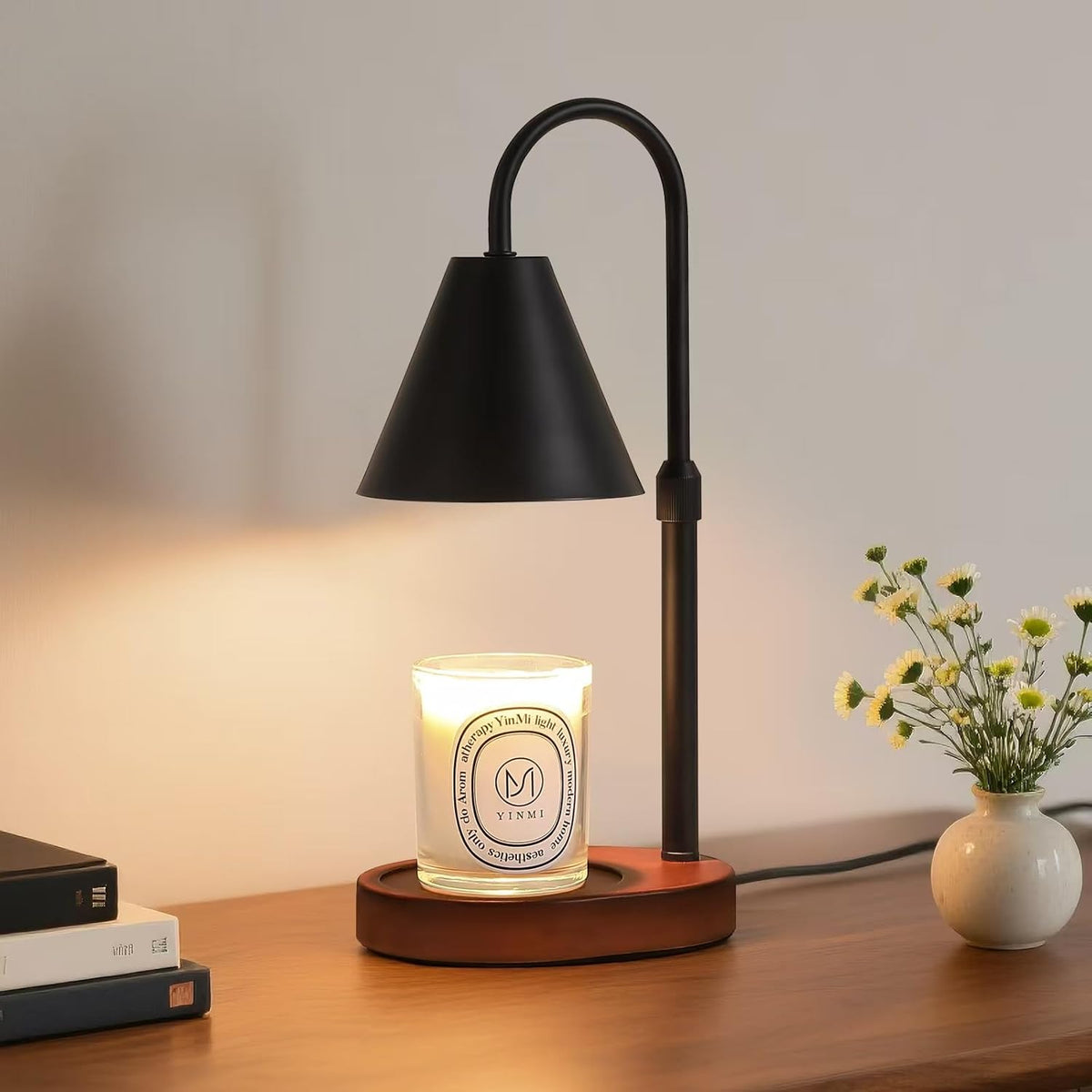 Black Candle Warmer Lamp with Timer and Dimmer,Mother's Day/Birthday/Christmas Gifts for