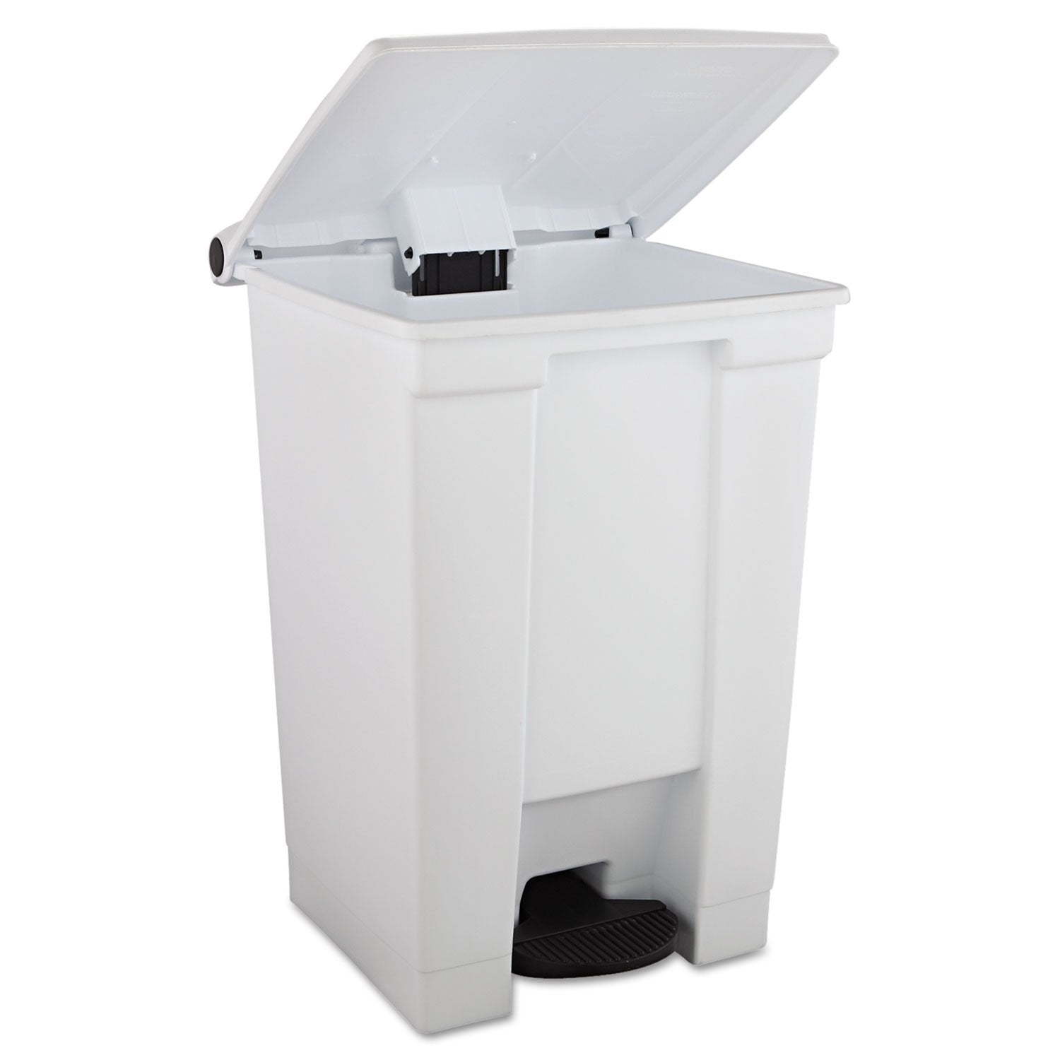 Rubbermaid Commercial Products Step-On Trash Can with Lid 12-Gallon White Hands-Free Sanitary Use