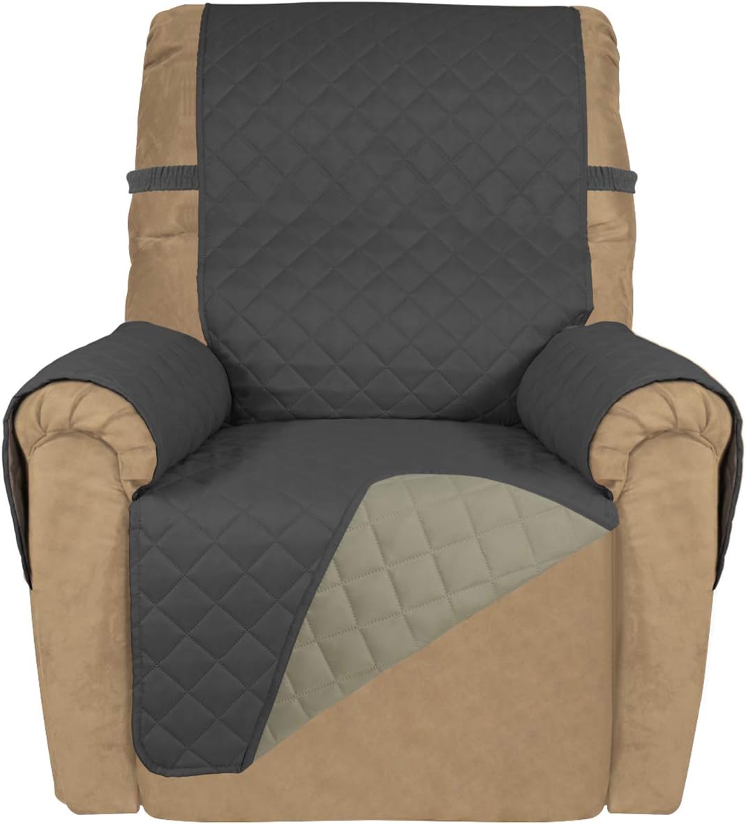 PureFit Reversible Quilted Sofa Cover, Water Resistant Slipcover Furniture Protector, Washable