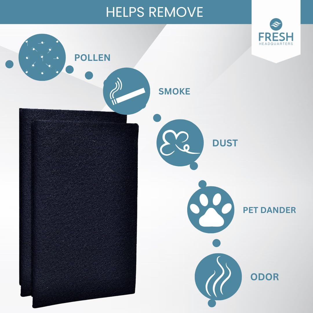 2-Pack Activated Carbon Charcoal Microwave Hood Filters - 18" x 15" Cut To Fit Kitchen Air Filter