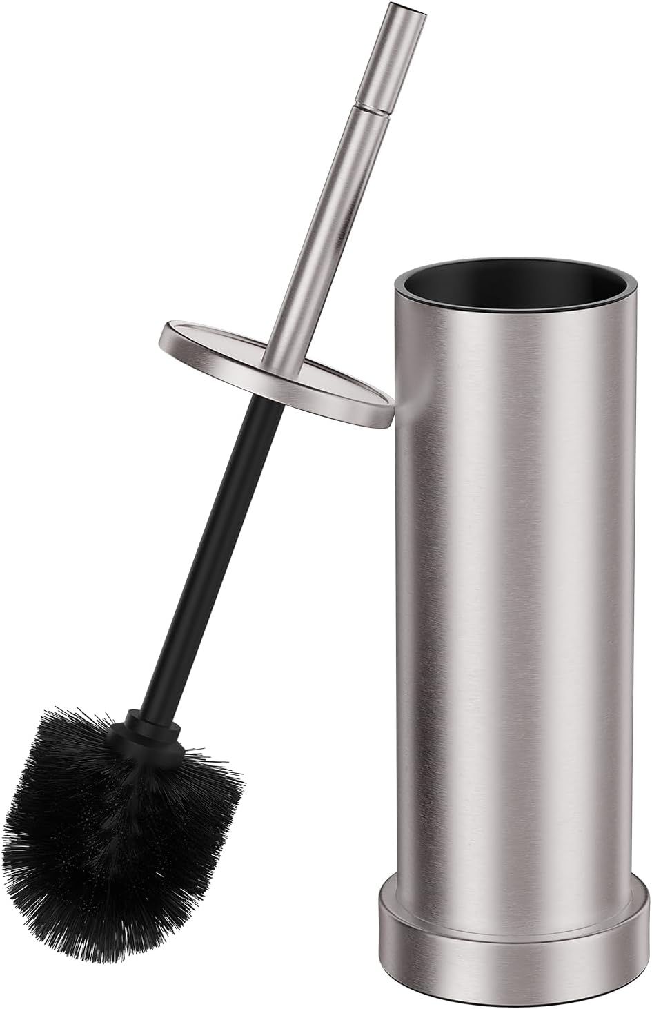 Brushed Nickel Toilet Brush and Holder Set, 304 Stainless Steel Toilet Brush for Bathroom, Heavy