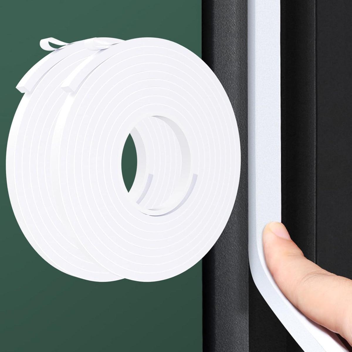 Weather Stripping Door Seal White,1/2Inch Wide X 1/4 Inch Thick,Air Conditioner Window Seal,Self