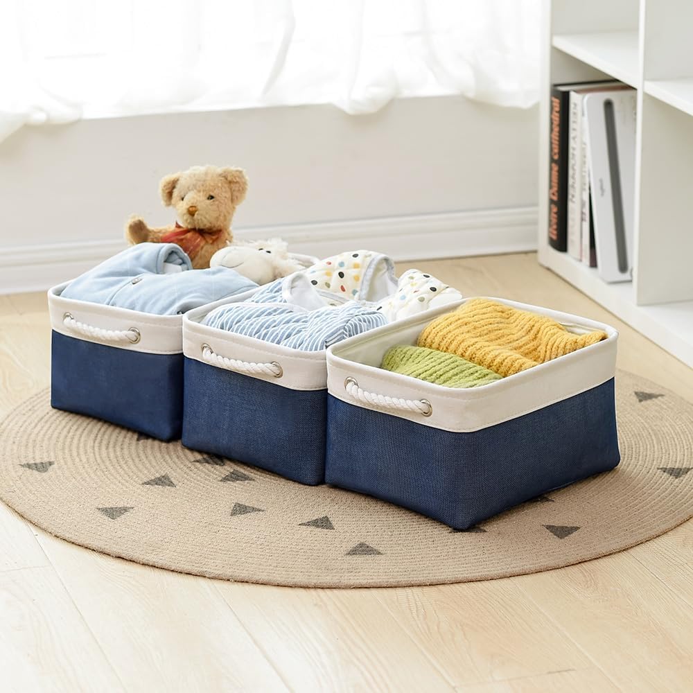 TheWarmHome Storage Bins for Shelves - 1 Pack 13.8x9.7x6.7 inch Collapsible Storage Basket for