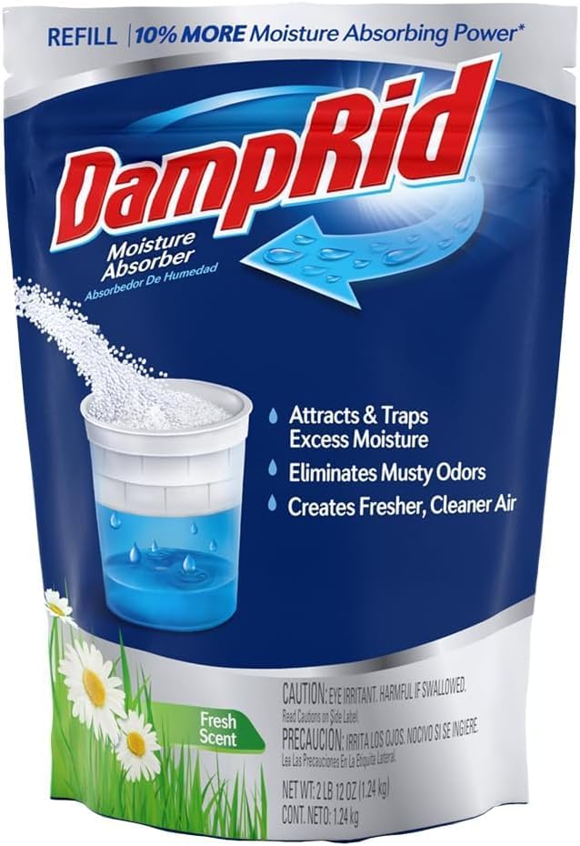 Damp Rid Refillable Moisture Absorber, Includes Single Damp Rid Fresh Scent 11oz. Cup & 44oz.