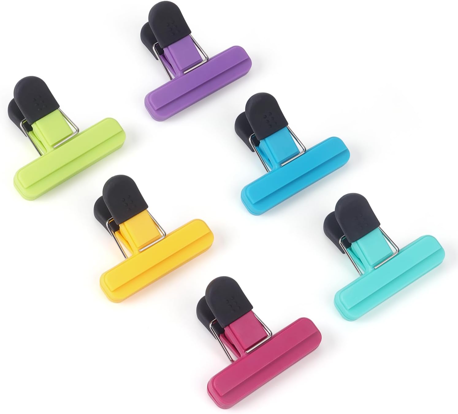 Tamaki 6 Pack Bag Clips, Food Clips, Chip Bag Clip Plastic Heavy Duty Seal Grip, 3 x 2.5 Inch