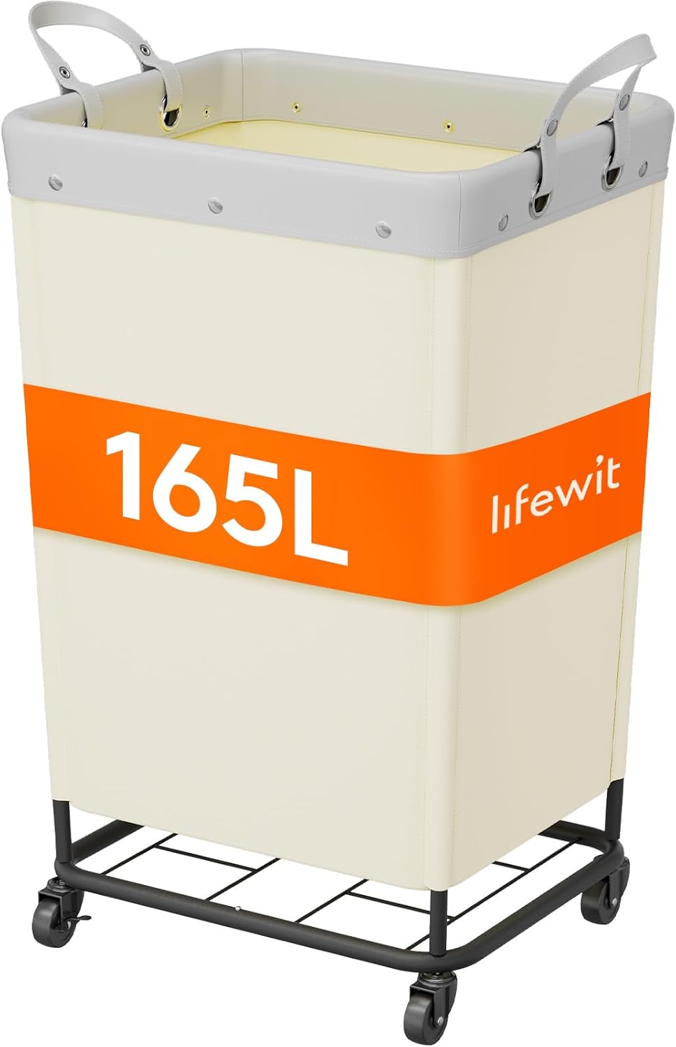 Lifewit 165L Laundry Basket with Wheels, Large Heavy Duty Commercial Rolling Laundry Hamper with