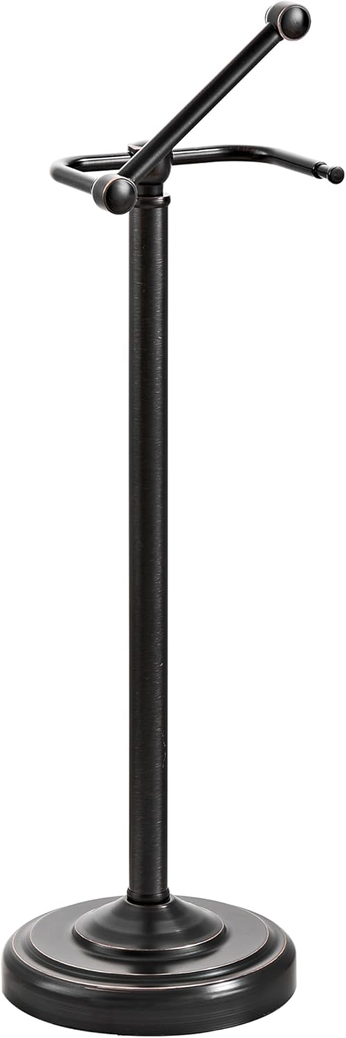 Toilet Paper Holder Stand, Oil Rubbed Bronze Toilet Paper Holder Free Standing, Post Pivoting