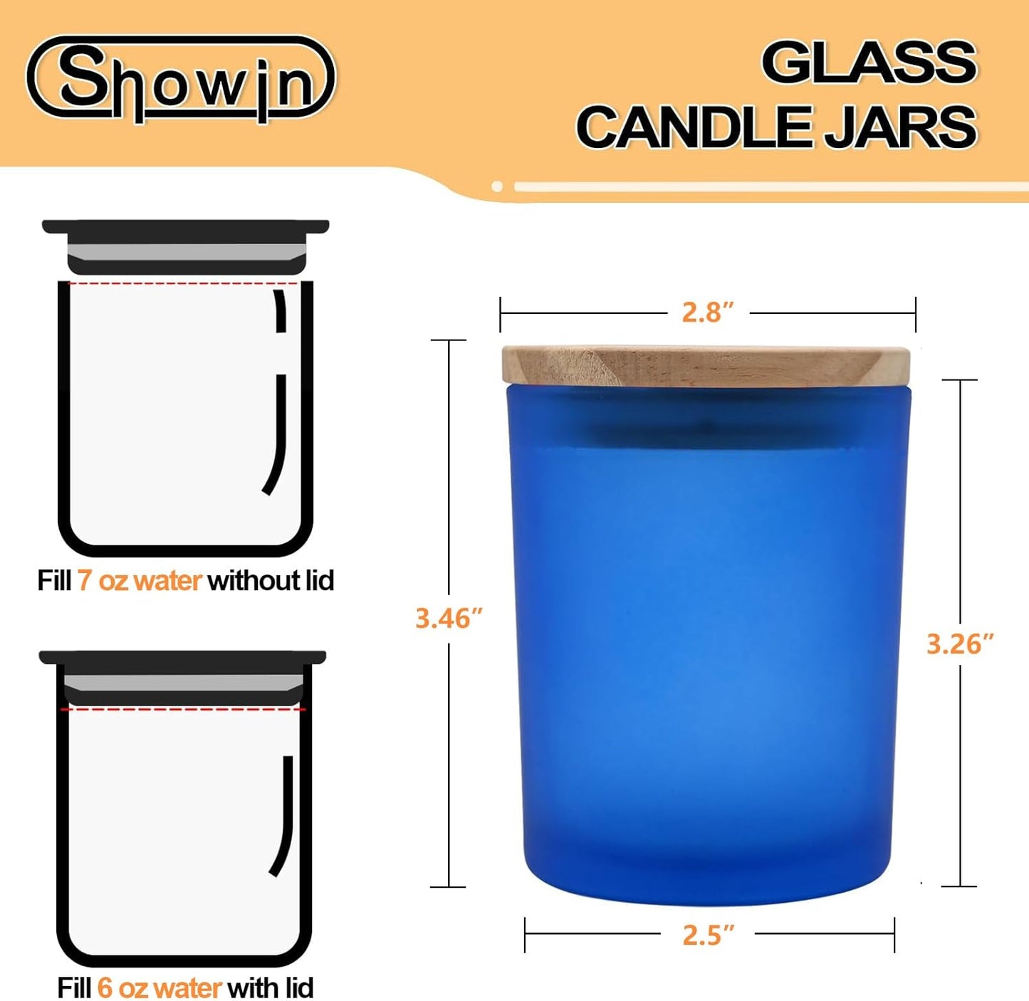 Thick Candle Jars for Making Candles 12 Pcs, 7 OZ Empty Jars with Wood Lids for Candle Making