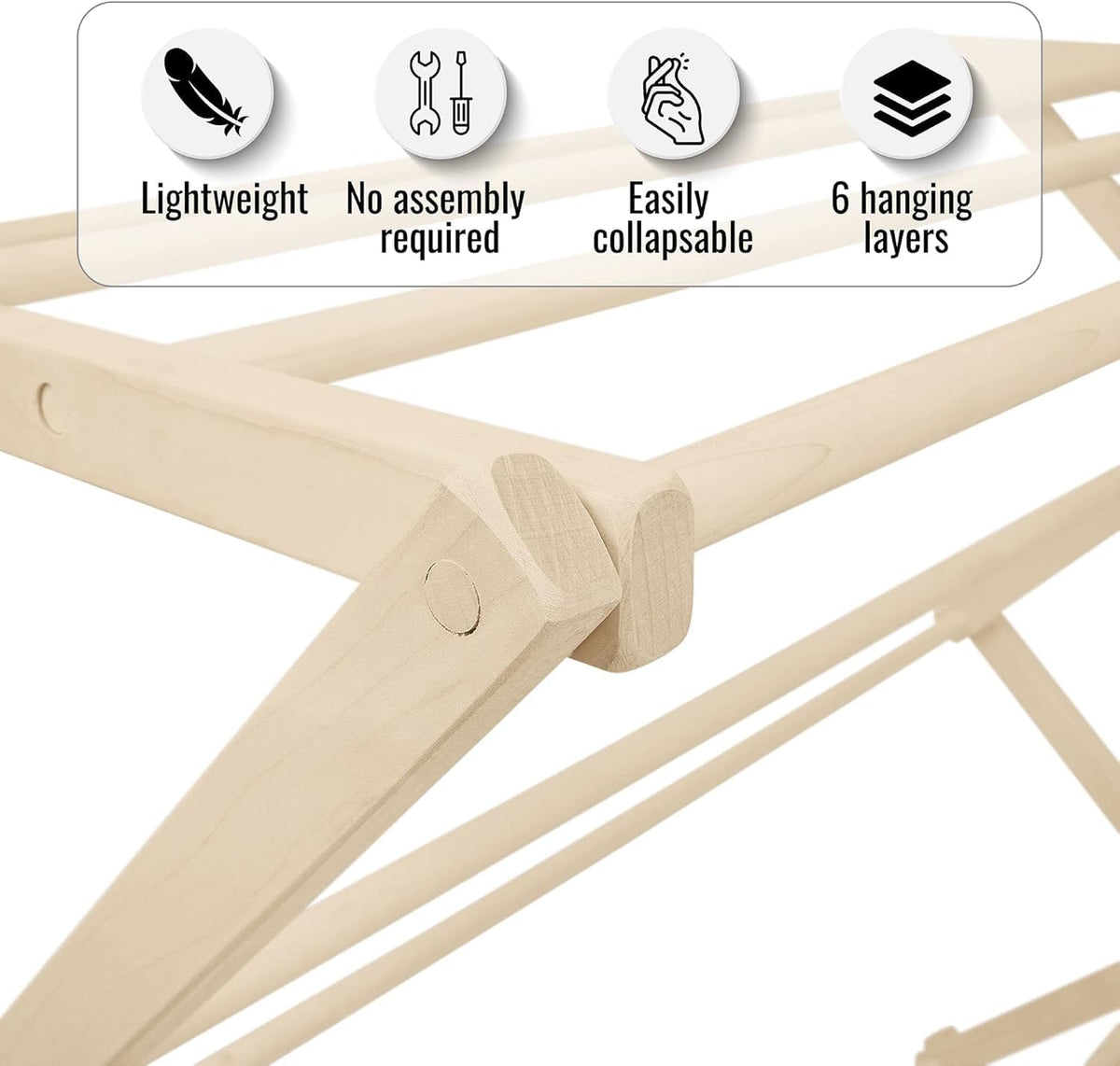 Pennsylvania Woodworks Premium American Maple Clothes Drying Rack - Handcrafted in Pennsylvania