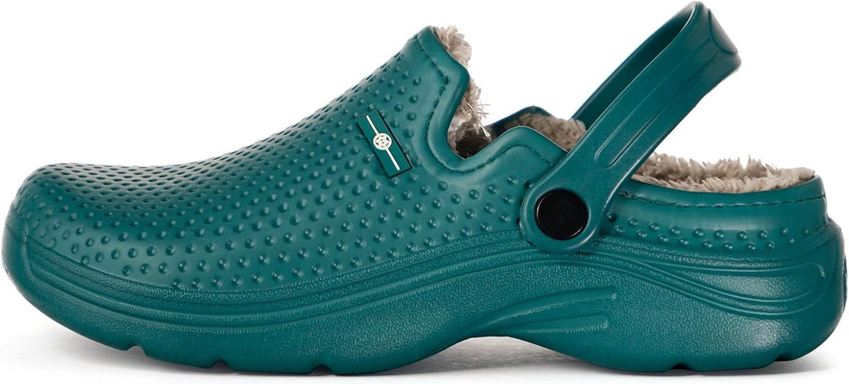 Womens Mens Fur Lined Clogs Waterproof Garden Shoes Winter Warm Fleece Lining Fuzzy House Home