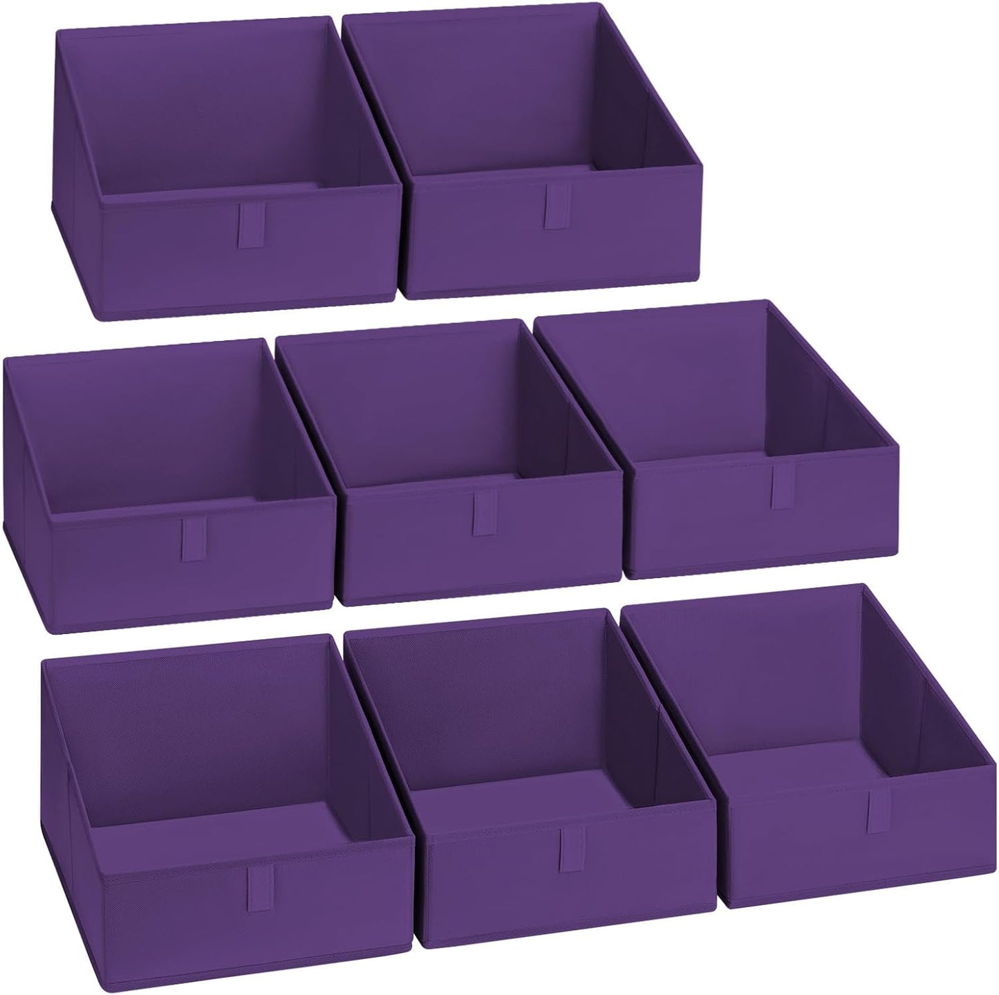 DIMJ Closet Storage Bins 8 Pack - Fabric Trapezoid Closet Organizer Bin, Foldable Storage Baskets