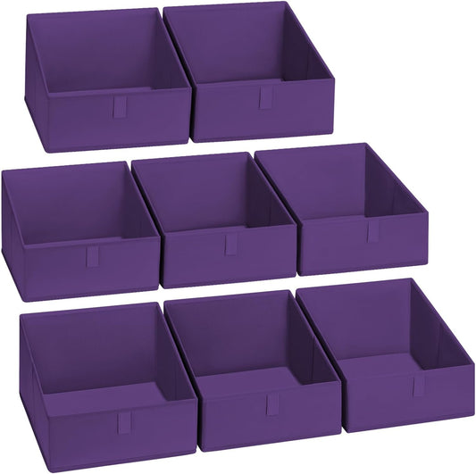 DIMJ Closet Storage Bins 8 Pack - Fabric Trapezoid Closet Organizer Bin, Foldable Storage Baskets