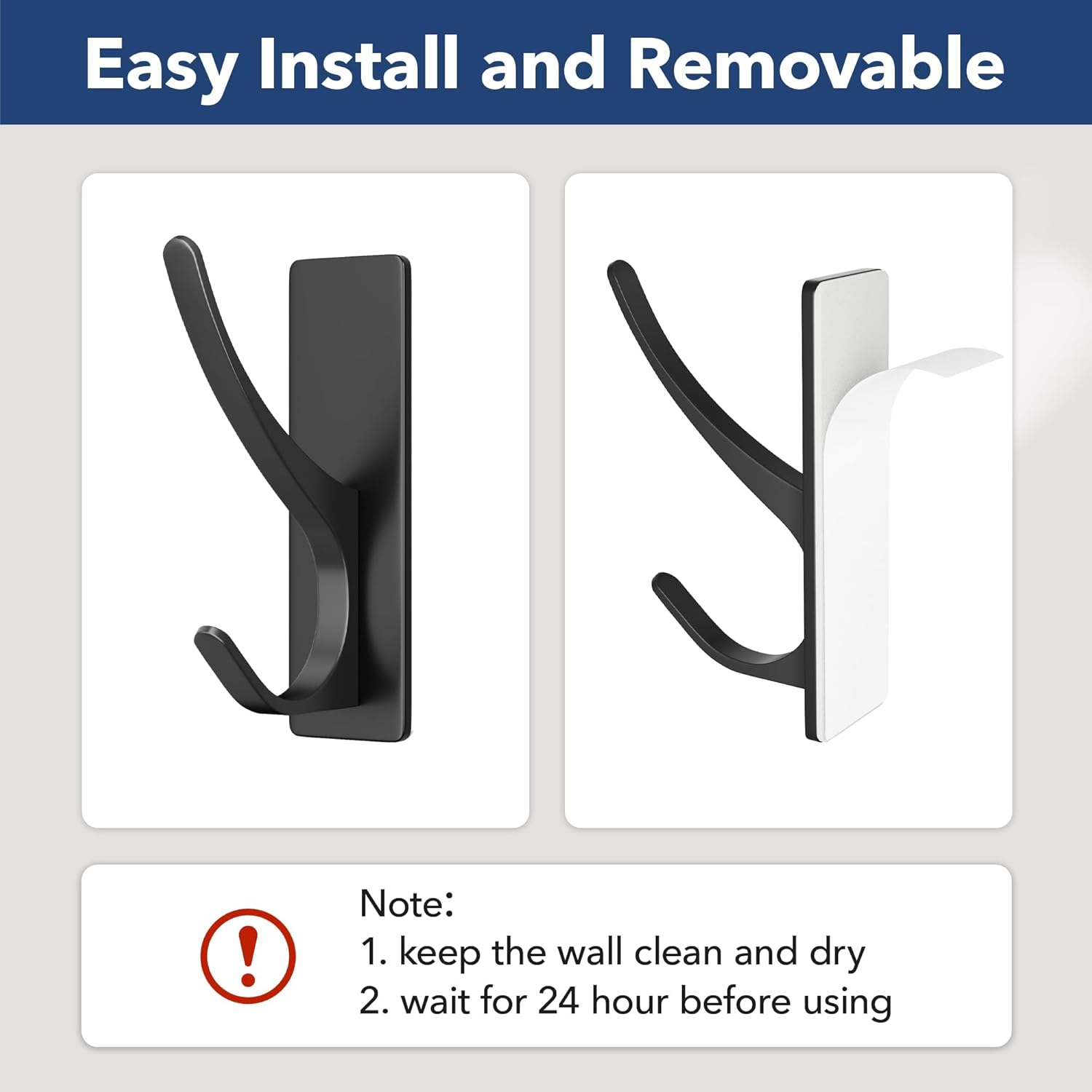 pickpiff Self Adhesive Coat Hooks for Hanging: Heavy Duty Stainless Wall Hook for Towel, Backpack