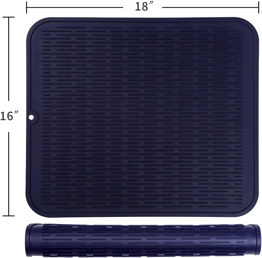 Silicone Dish Drying Mat for Multiple Usage,Easy clean,Eco-friendly,Heat-resistant Silicone Mat for